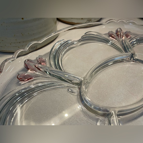 Vintage Mikasa Tivoli Pink Tulip
Glass Serving Dish Walther Crystal
Compartment - Picture 3 of 4